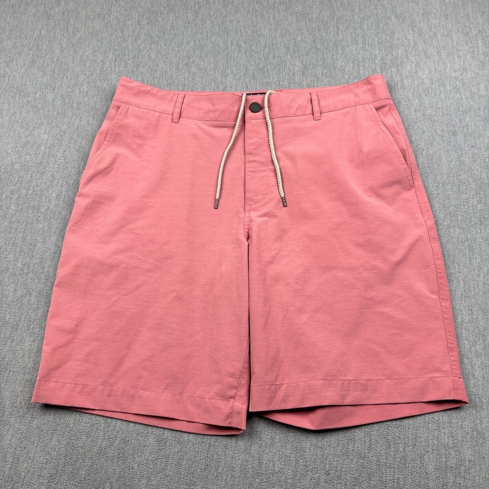 Faherty Shorts Mens 35 Pink Chino All Day Flat Front Performance Outdoor Casual